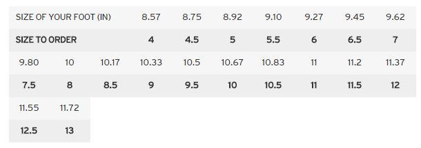 SALOMON Salomon Women s Footwear Sizing Chart